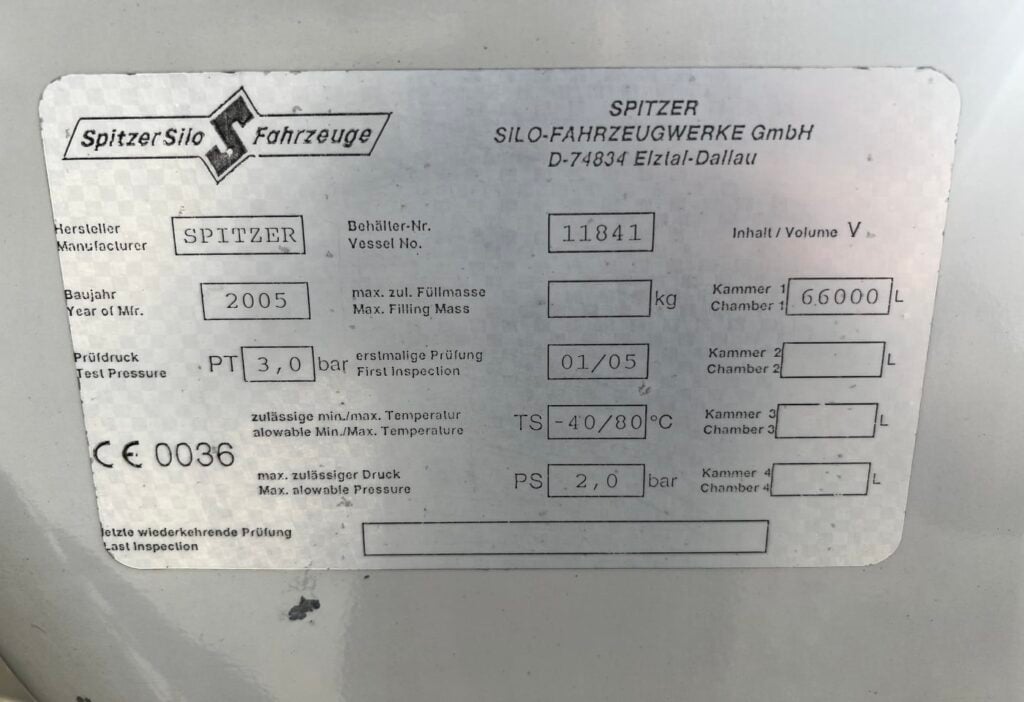 2005 Spitzer Silo Kipper SK2766CAL