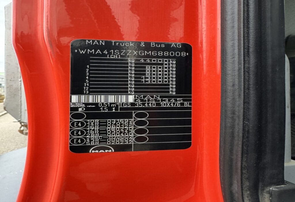 2016 MAN TGS 35.440 10x4 2-SK