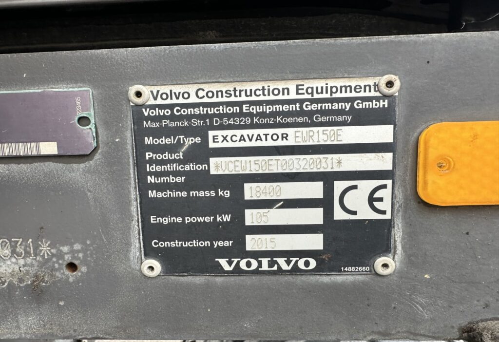 2016 Volvo EWR150E Bagger