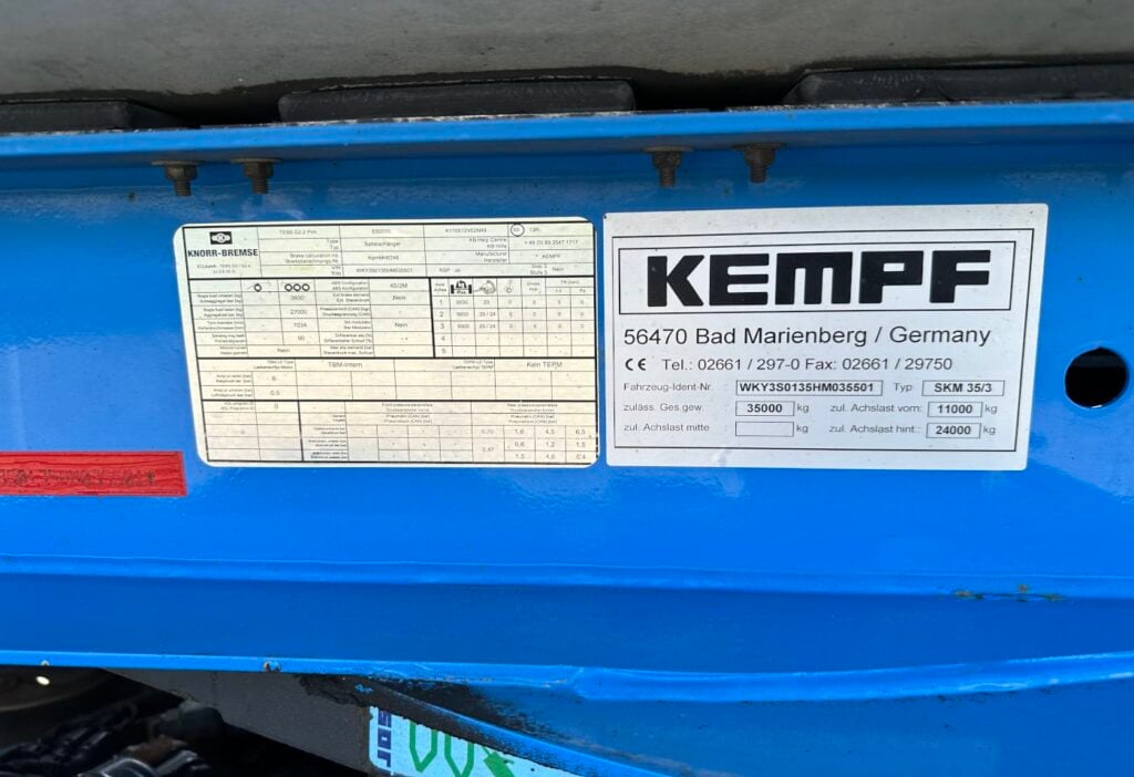 2018 Kempf SKM 35/1 Kippauflieger