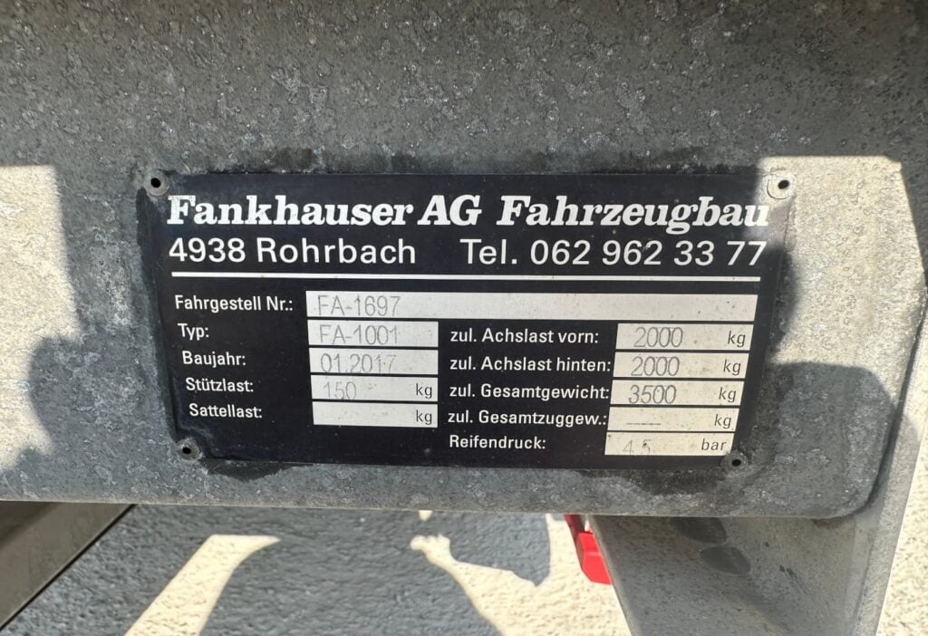 2018 Fankhauser FA-1001 Koffer-HB
