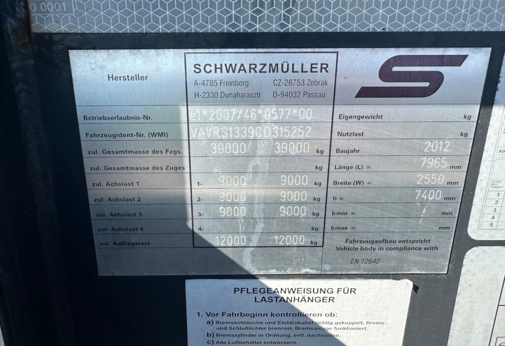 2012 Schwarzmueller SPA 3/E Containertransport