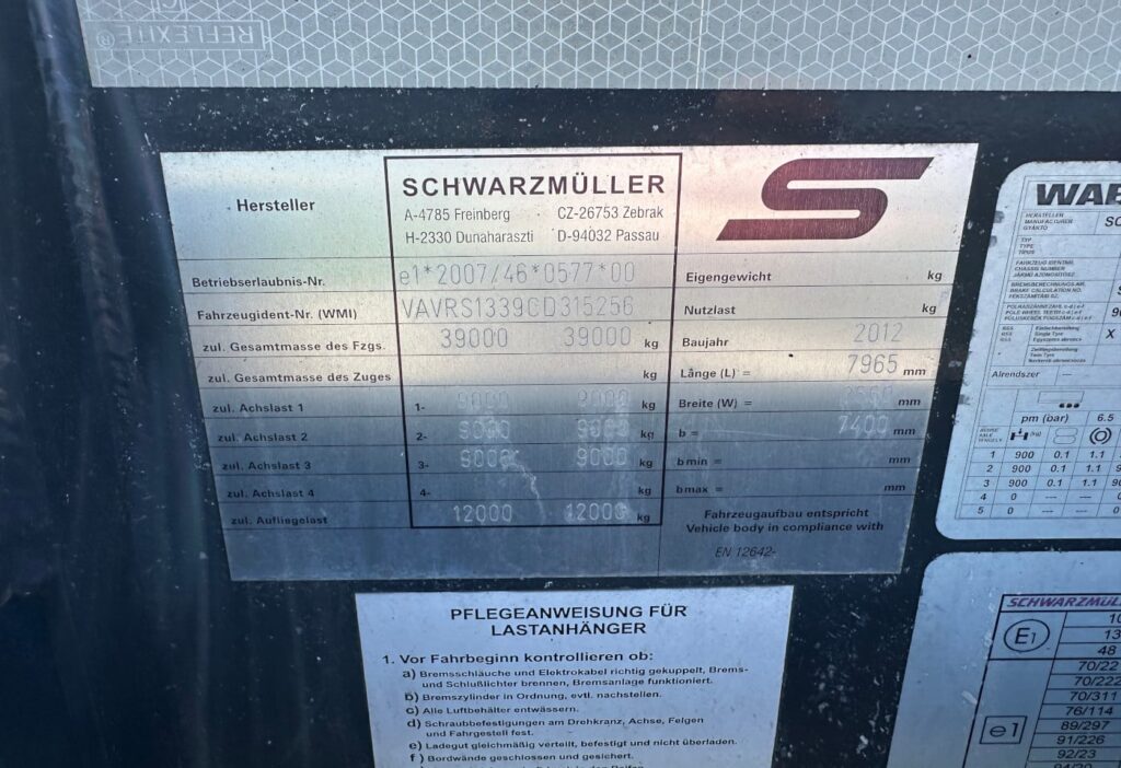 2012 Schwarzmueller SPA 3/E Containertransport