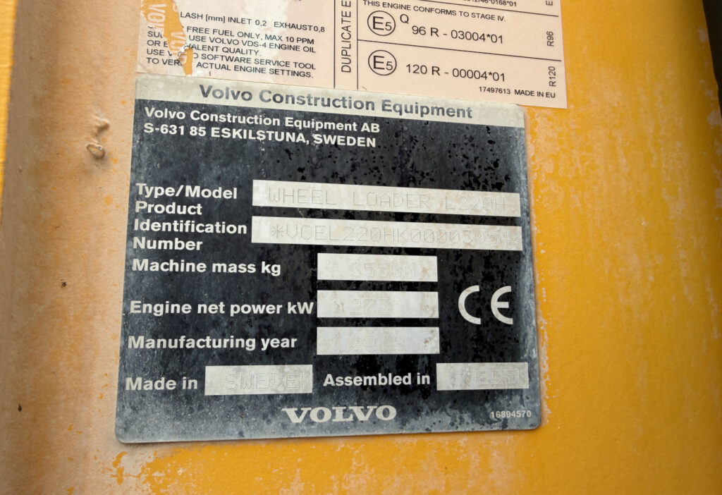 2018 Volvo L220H Radlader