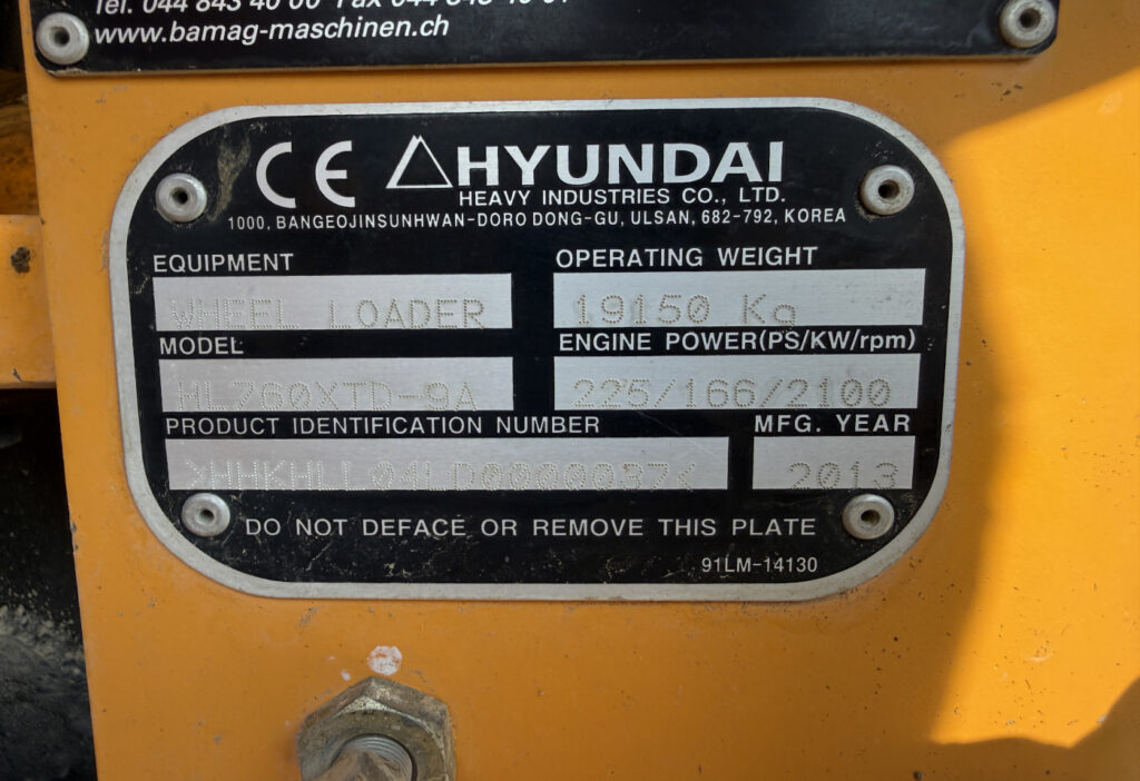 2013 Hyundai HL 760-9A Radlader