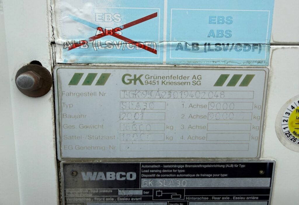 2001 GK SLA 30 Steering axle