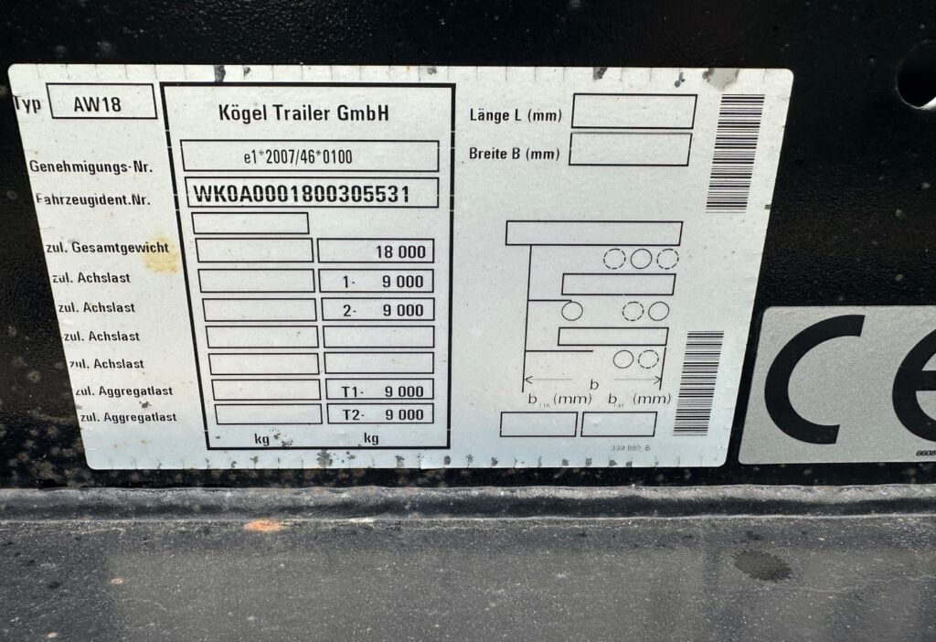 2024 Koegel AW18-19.5 Containeranhänger
