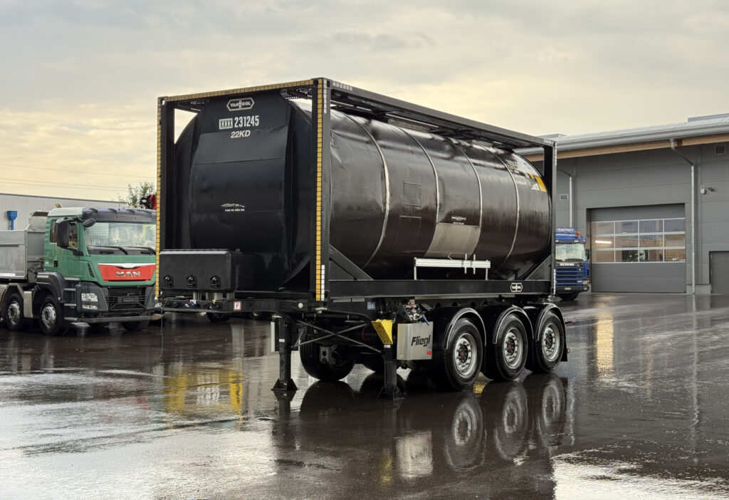2019 Fliegl SDS 380 + Tankcontainer 20ft, 23.000L, Edelstahl