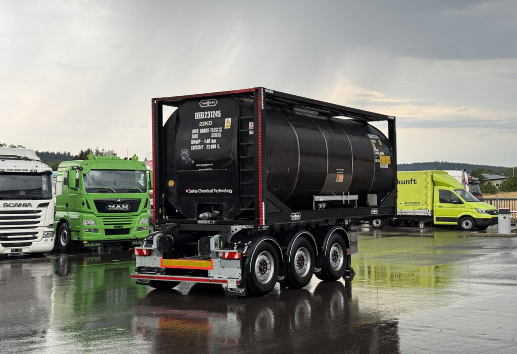 2019 Fliegl SDS 380 + Tankcontainer 20ft, 23.000L, Edelstahl