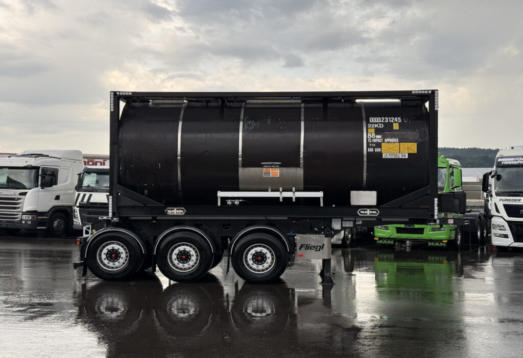 2019 Fliegl SDS 380 + Tankcontainer 20ft, 23.000L, Edelstahl