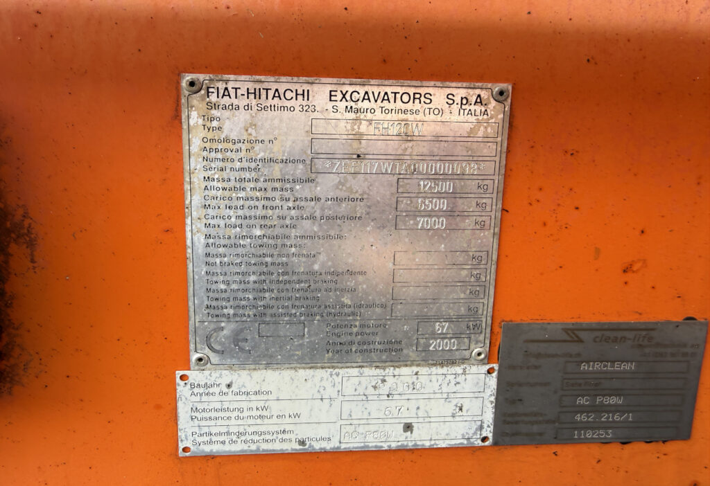 2000 Fiat-Hitachi FH120W Mobilbagger