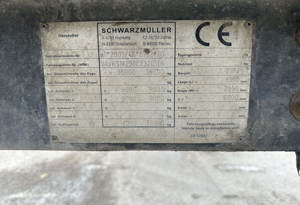 2012 Schwarzmueller HKS2/E Kipper