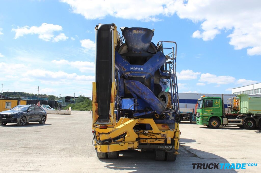 Scania R124 CB8x4 WS Betonmischer mit Förderband + Haken + Kipper
